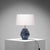 Perforated Blue and White Glazed Stoneware Table Lamp, Denmark, 1960s For Sale - Image 3 of 9