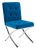 Modern Tufted Side Chair in Navy & Chrome For Sale - Image 3 of 10