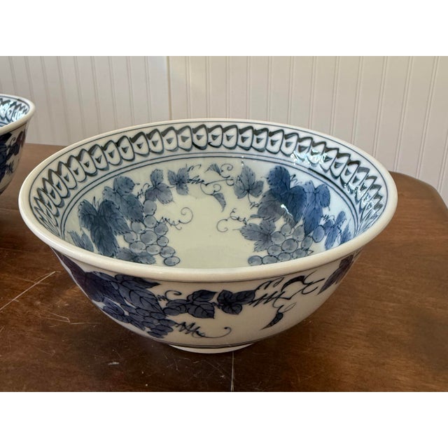 Oriental Japanese Grape Leaf Rice Bowls For Sale - Image 11 of 12