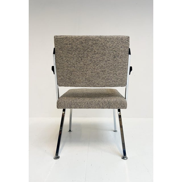 Vintage Gray Upholstered Armchair by Gispen, 1960s For Sale - Image 9 of 15