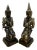 Large Ceramic Mottled Green Buddha’s on Stands- a Pair For Sale