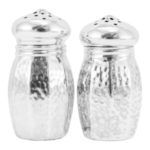 Vintage Sterling Silver Hammered Salt & Pepper Shakers Home Flatware Set