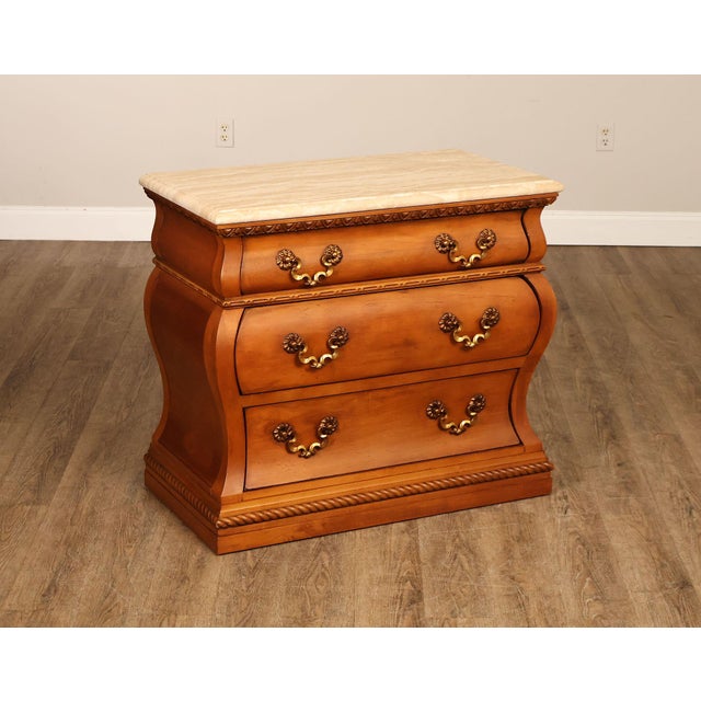 High Quality American Made Travertine Marble Top Chest By Century Furniture. Crafted In The French Provincial Style With...