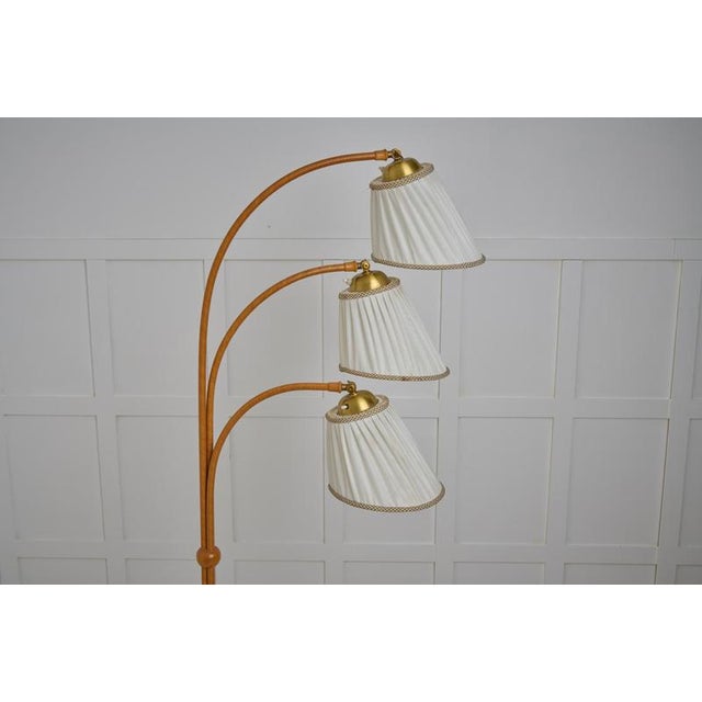 Vintage Modern Scandinavian Swedish Floor Lamp with Three Light Sources, 1940s For Sale - Image 4 of 9