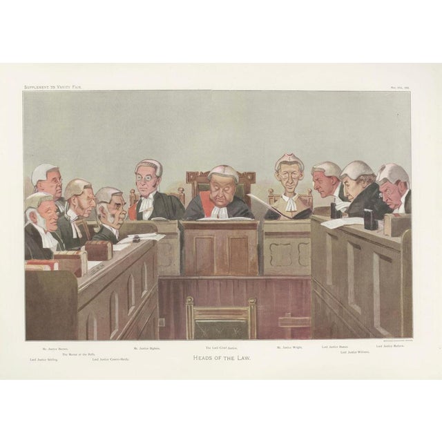 Title: Vanity Fair “Heads of the Law” Judicial Caricature, British Judges Court Scene, 1902 : An impressive large-format...