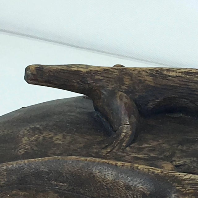 Mid-Century Modern Mid-Century Asian Carved Wood Box For Sale - Image 3 of 10