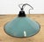 Industrial Petrol Enamel Factory Pendant Lamp, 1960s For Sale - Image 10 of 16