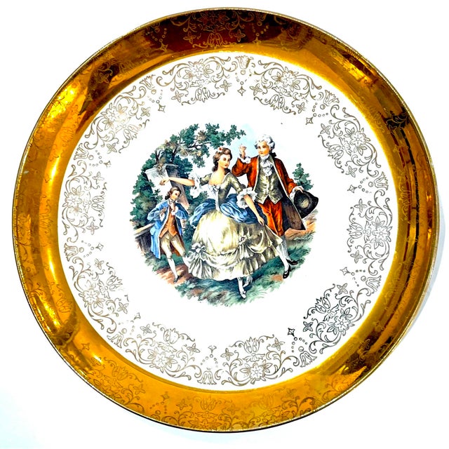 Mid 20th Century 22 Carat Crest-O-Gold Dinner Plates by Sabin - Set of 8 For Sale - Image 6 of 13