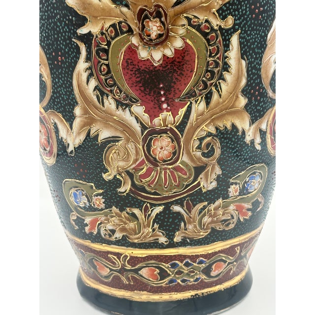 Mid-Century Modern Vintage Chinese Porcelain Vase | Famille Noire Style For Sale - Image 3 of 10