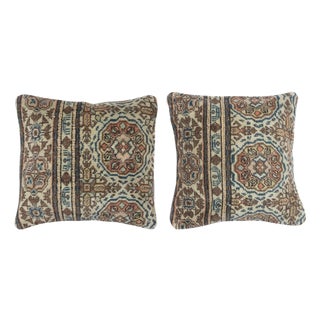 16"x16" SET OF 2 - Vintage Cushion Covers. Turkish Square Throw Pillow Covers For Sale