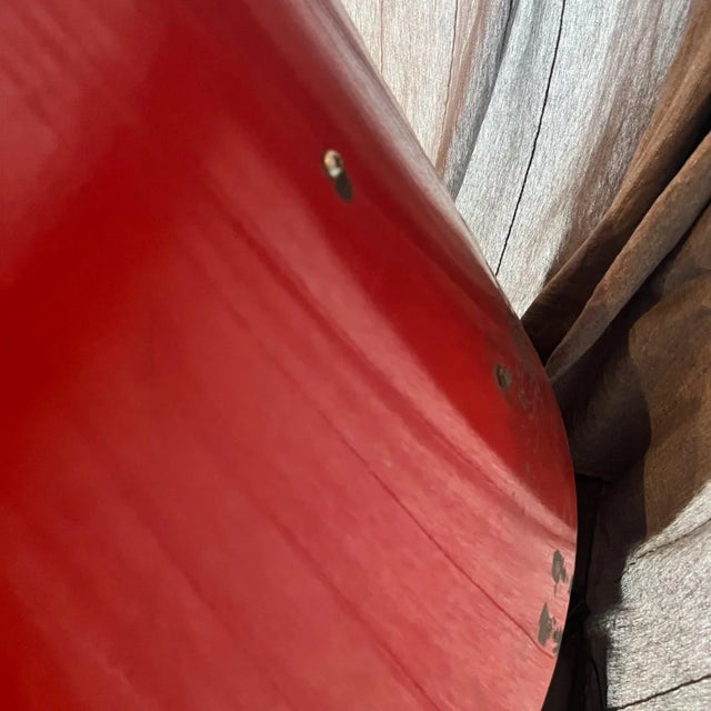 Mid-Century Modern 1960s Vintage Red Enamel Cone Fireplace Freestanding For Sale - Image 3 of 12