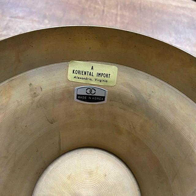 Vintage Mid-Century Century Brass Footed Cachepot For Sale - Image 6 of 7