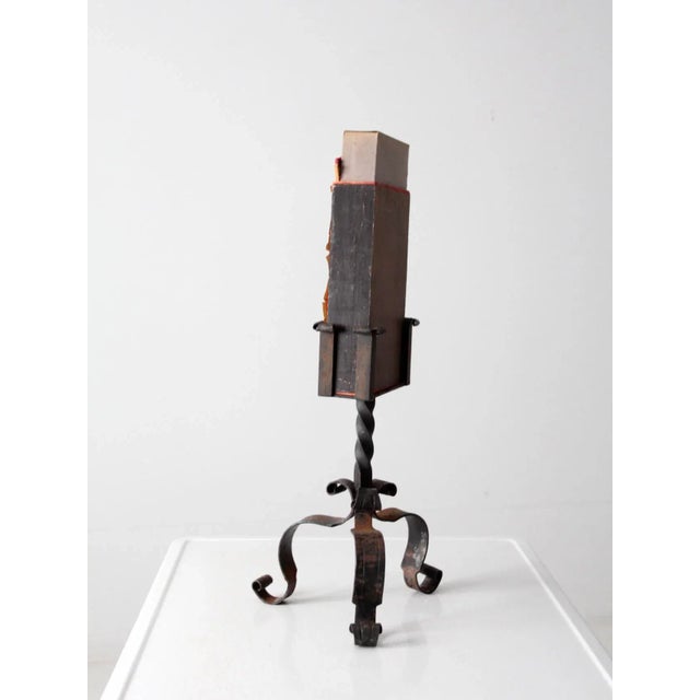 Antique Oversize Match Box and Iron Stand For Sale - Image 4 of 11