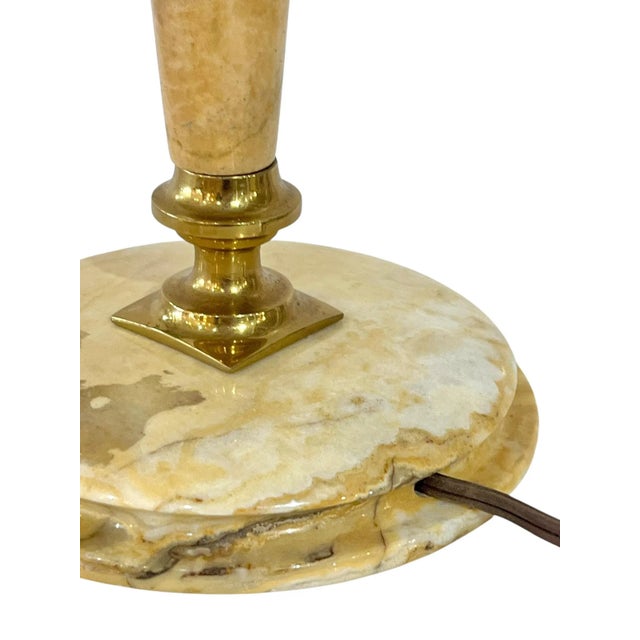 Vintage French Marble & Brass Table Lamp in the Style of Gio Ponti, 1960s For Sale - Image 12 of 18