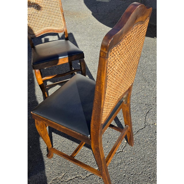 Traditional Set of 4 Norquist English Georgian Revival Folding Cane Back Dining Chairs, Mid-20th Century For Sale - Image 3 of 11