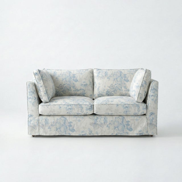 Not Yet Made - Made To Order Sophie Conran Coco 2 Seater Sofa - Andrew Martin Midsummer Faded Blue with Knife Edge Cushion For Sale - Image 5 of 5