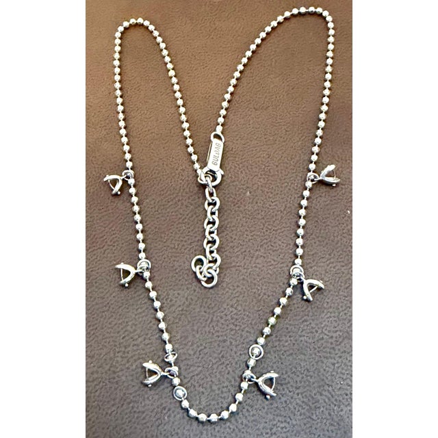 13.5 Gm 18 Karat White Gold 6 Hanging Station Chain by Designer Aspery For Sale - Image 4 of 8