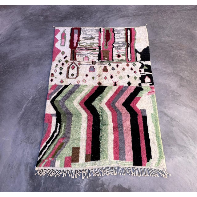 Textile Contemporary Moroccan Beni M'Rirt Rug - 6'8" X 9'7" Ft For Sale - Image 7 of 9