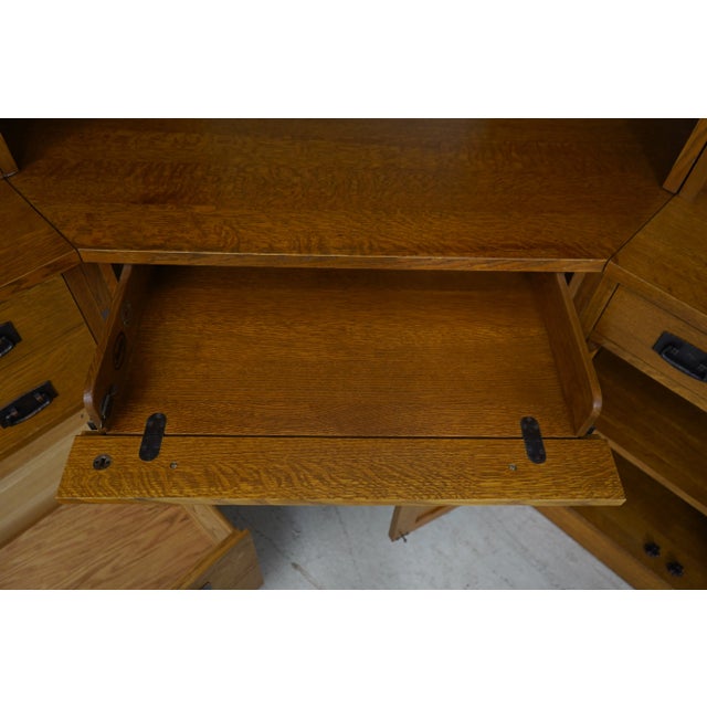 Mission Stickley 6 Piece Mission Oak Corner Computer Desk For Sale - Image 3 of 10