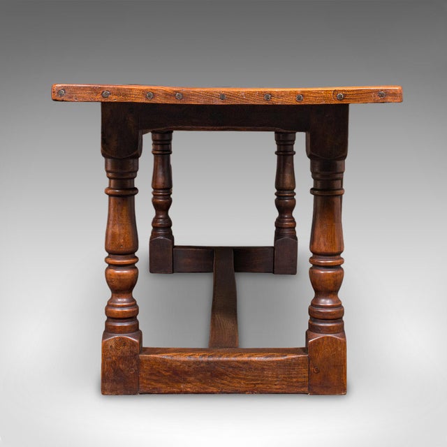 Late 19th Century Antique Farmhouse Table, English, Elm, Country Kitchen, Dining, Victorian, 1880 For Sale - Image 5 of 12