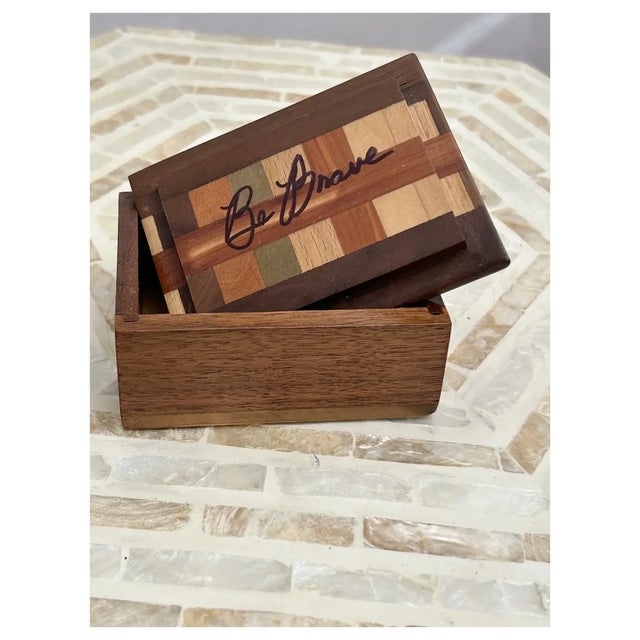 Cinnamon Ooak/ Small, Monkey/ Parquet Trinket Box For Sale - Image 8 of 8