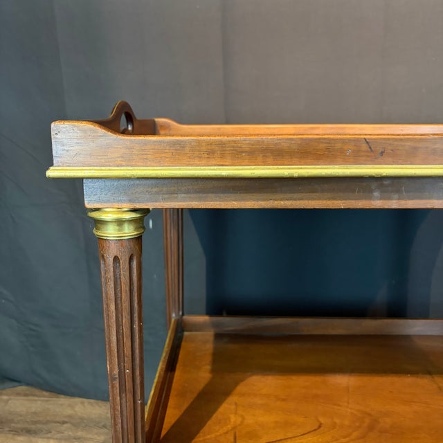 Wood Antique French Bar Cart or Drinks Trolley With Pull-Out Leaves For Sale - Image 7 of 11