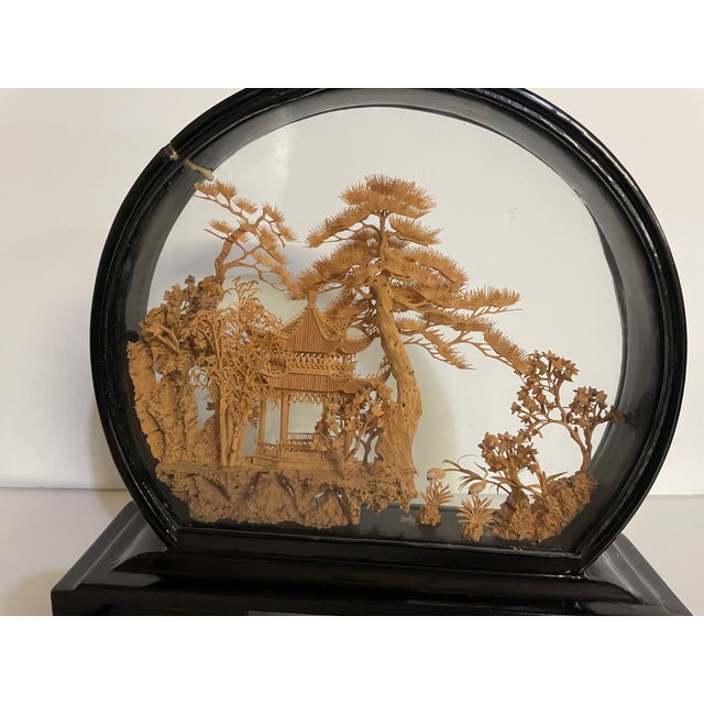Mid 20th Century Vintage Chinese Hand Carved Cork Diorama - Mid Century For Sale - Image 5 of 8