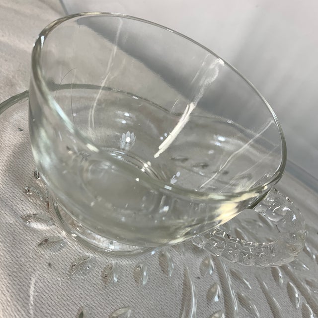 Federal Glass Vintage Federal Glass Homestead Hospitality Snack Set - Service for 4 - 8 pcs For Sale - Image 4 of 4