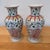 Ceramic Pair of Altfield Hong Kong Hand-Painted Chinoiserie Bird & Floral Porcelain Vases, 14” For Sale - Image 7 of 12