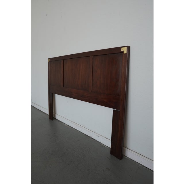 Vintage Henredon Campaign-Style Queen Headboard For Sale In Austin - Image 6 of 10