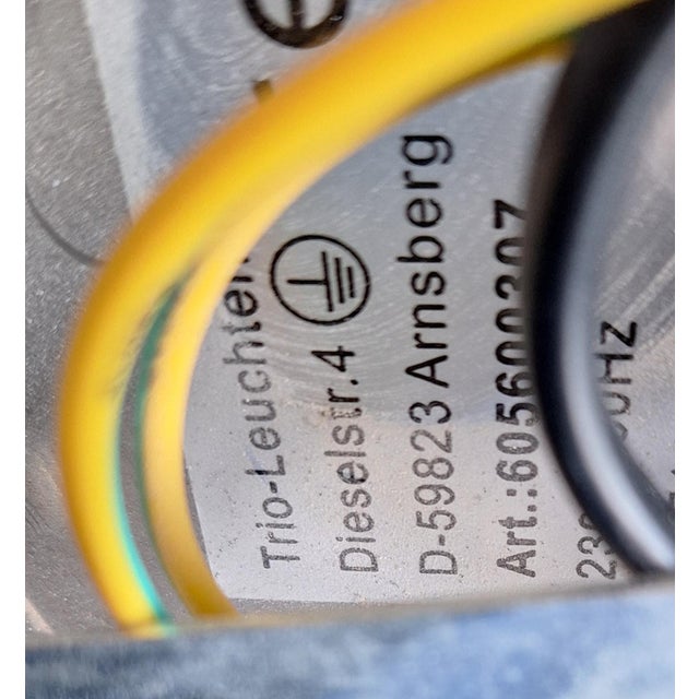 Metal Vintage Ceiling Lamp with Silver-Colored Metal Frame and 3 White Glass Shades from Trio-Leuchten, 2000s For Sale - Image 7 of 8