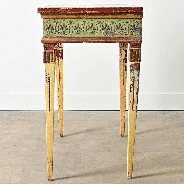 French Italian 18th Century Painted Console Table For Sale - Image 3 of 13