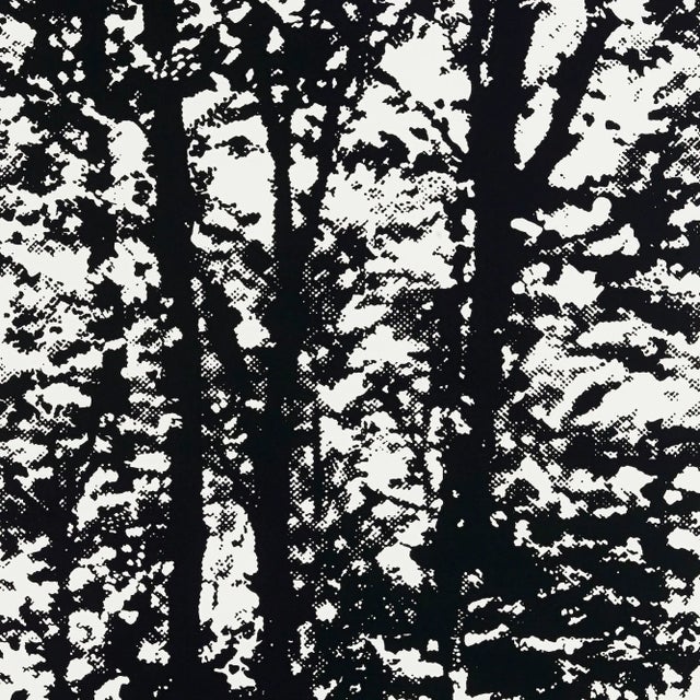 Contemporary Schumacher Woodland Wallpaper in Night For Sale - Image 3 of 3