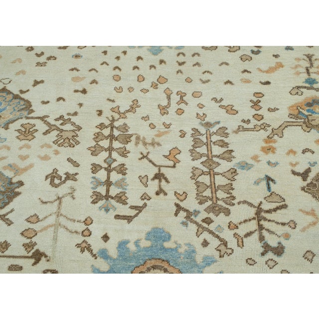 Early 21st Century Turkish Oushak Rug 13'6" x 14'9" #18576 For Sale - Image 5 of 8