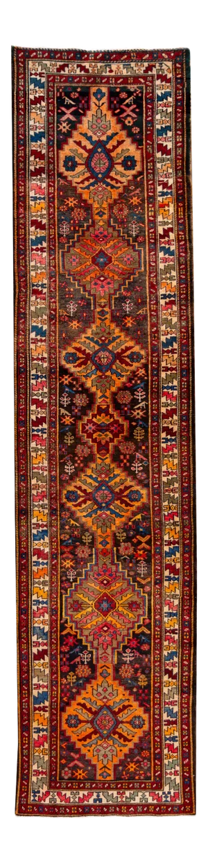 Colorful Vintage Malayer Handmade Wool Runner
