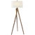 Chapman & Myers by Visual Comfort Signature Tripod Floor Lamp in French Wax with Linen Shade For Sale