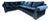 A Baker Style Modern Dark Blue Velvet Upholstered 2 Pc Sectional Sofa. For Sale