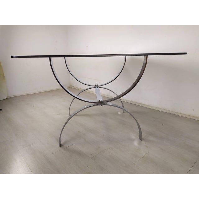 Vintage Glass Chrome Office Desk, 1970s , in Good conditions. Designed 1970 to 1979