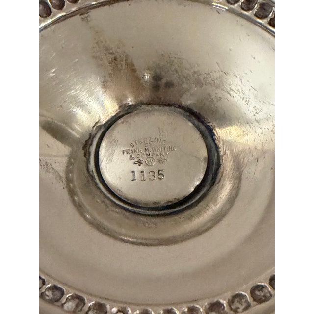 Early 20th Century Antique Frank M. Whiting Footed Sterling Silver Dish With Floral Design For Sale - Image 5 of 9