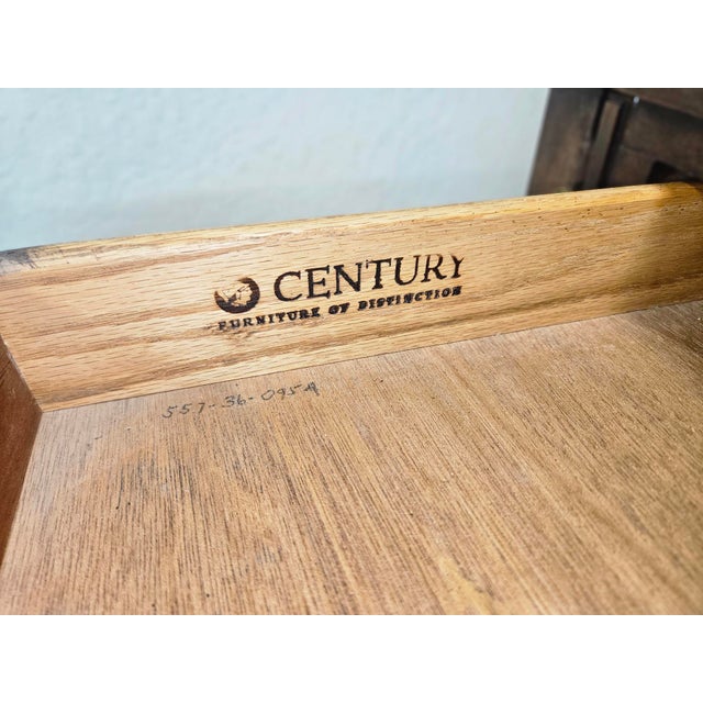 1980s Century Furniture Traditional Secretary Desk With Folding Writing Surface. For Sale - Image 15 of 18