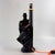 Black agent, detective ceramic table lamp designed by buthe keramik, circa 1980, with a striking postmodern silhouette. I...