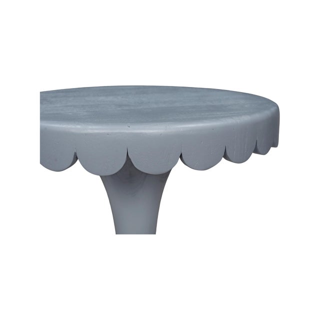 Scalloped Lt. Blue Drinks Table For Sale In Chicago - Image 6 of 7