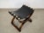 Baker Furniture Company 1960’s Hollywood Regency Leather & Brass Sling Stool For Sale - Image 4 of 12