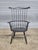 American Charles Frumerie Black Fan Back Windsor Arm Chair Bench Made For Sale - Image 3 of 10