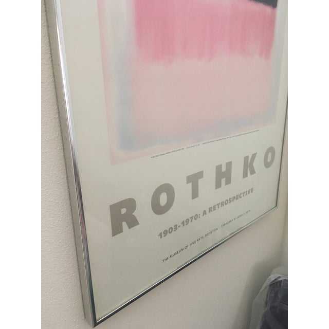 1940s Vintage "Rothko 1903-1970 Retrospective" Silver Finish Metal Framed Exhibition Poster, 1949 For Sale - Image 5 of 13