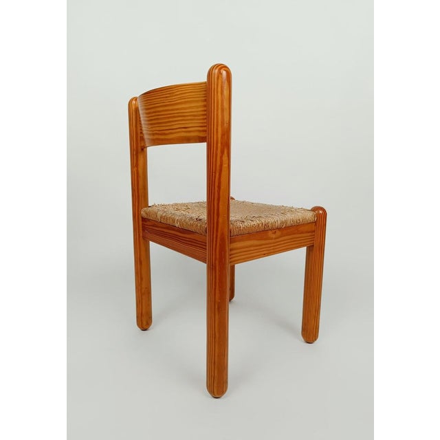 Oak and Rush Chairs in the style of Charlotte Perriand, 1960s, Set of 7 For Sale - Image 15 of 18