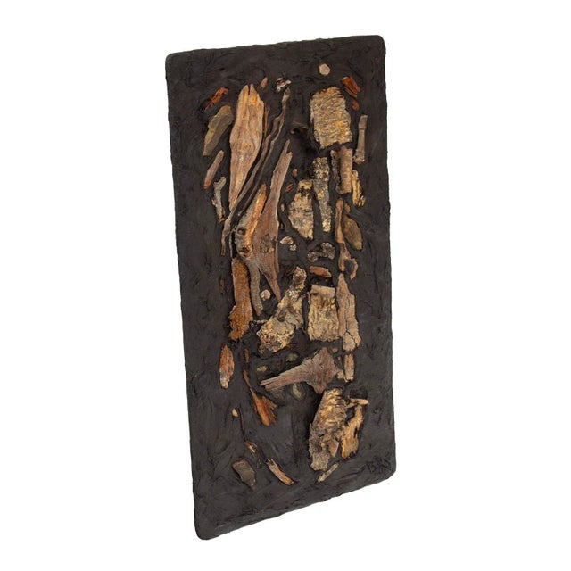 USA, 1970s Artist-made driftwood bas relief on board. Various pieces of found driftwood form an interesting composition....