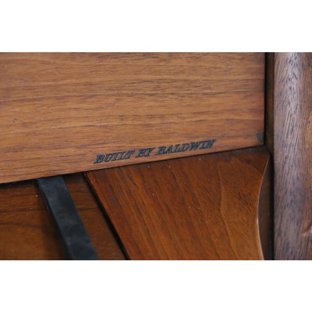 Mid-Century Modern Baldwin Acrosonic Walnut Upright Piano With Cane Panels, Circa 1960s For Sale - Image 14 of 18