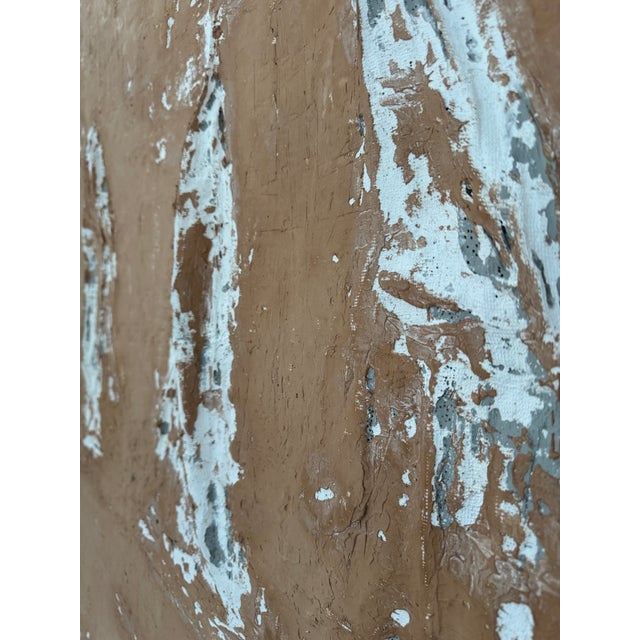 Large Mixed Media Abstract Textile Artwork on Canvas For Sale - Image 11 of 12