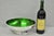 Vintage Wallace 9100 Mid Century Modern Green Enamel Silver Plated Oval Serving Fruit Bowl. Circa Mid 20th Century....